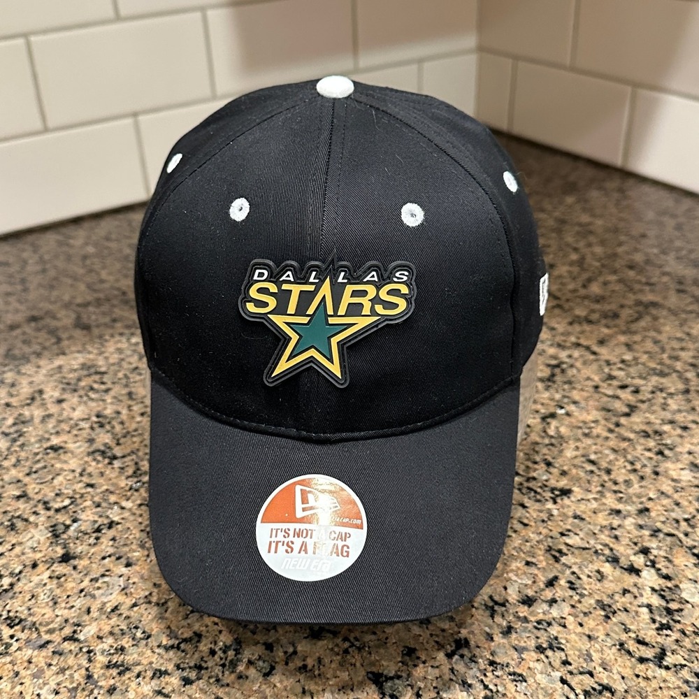 Vtg Dallas Stars New Era 9FORTY Hat Strap Back Black NHL Deadstock New